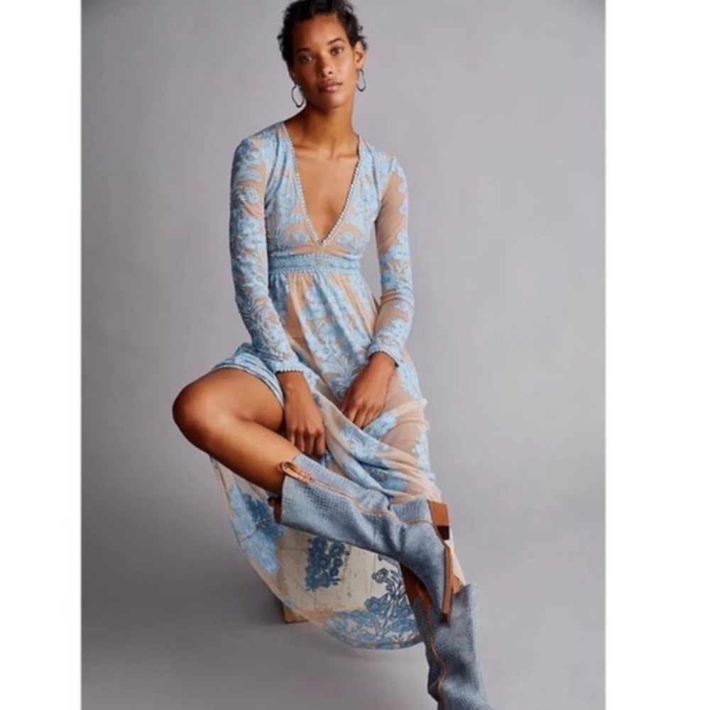 Free People For Love & Lemons Temecula Maxi Dress new with tags size xs